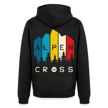 Alpen Cross 26 - Crossing the Alps 2026 - Hiking - Unisex Premium Organic Zip Hoodie - black - Back - Nico (187cm)