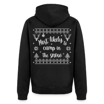 Le plus susceptible de camper dans la neige - Veste à capuche bio Premium Unisexe - noir - Dos - Nico (187cm)