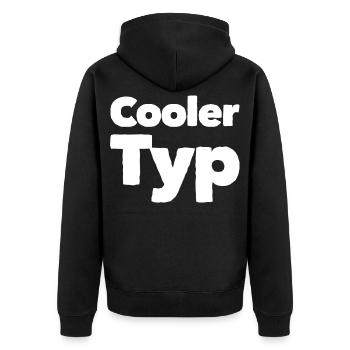 COOLER TYP - Unisex Premium Bio Zip Hoodie - Schwarz - Hinten - Nico (187cm)