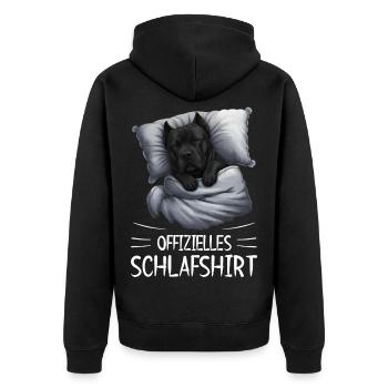 Official Cane Corso Dog Sleep Shirt - Unisex Premium Organic Zip Hoodie - black - Back - Nico (187cm)