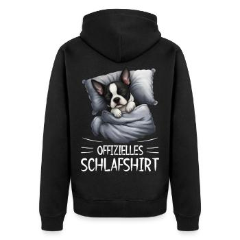 Chemise de nuit officielle Boston Terrier Chien - Veste à capuche bio Premium Unisexe - noir - Dos - Nico (187cm)