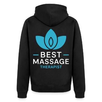 Meilleur Massothérapeute Zen Lotus - Veste à capuche bio Premium Unisexe - noir - Dos - Nico (187cm)