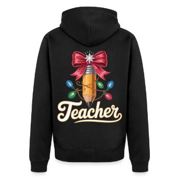 Christmas Gift Idea for Teachers and Educators - Unisex Premium Organic Zip Hoodie - black - Back - Nico (187cm)