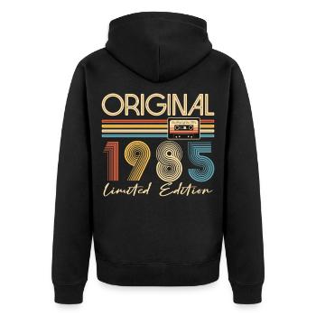 40th Birthday 40 Years Original 1985 - Unisex Premium Organic Zip Hoodie - black - Back - Nico (187cm)