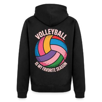 Le volley-ball est ma saison préférée - Veste à capuche bio Premium Unisexe - noir - Dos - Nico (187cm)