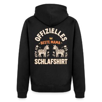 Best Mom Zebra Sleep Shirt Morning Grouch Gift - Unisex Premium Organic Zip Hoodie - black - Back - Nico (187cm)