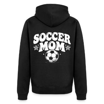 Fußball Vintage Mama Retro Spieltag Jugendbekleidu - Unisex Premium Bio Zip Hoodie - Schwarz - Hinten - Nico (187cm)