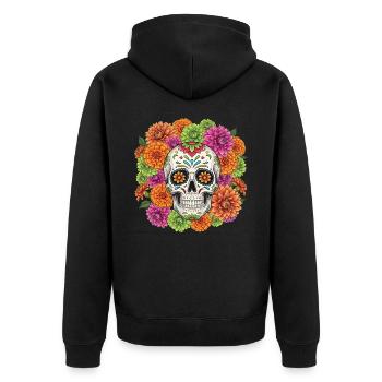Halloween Crâne En Sucre Jour De Mort Cadeau Drôle - Veste à capuche bio Premium Unisexe - noir - Dos - Nico (187cm)