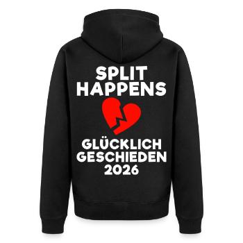 Scheidung 2026 Geschieden Neuanfang Party - Unisex Premium Bio Zip Hoodie - Schwarz - Hinten - Nico (187cm)