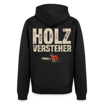 lumberjack - Unisex Premium Organic Zip Hoodie - black - Back - Nico (187cm)