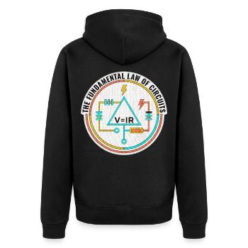 Geschenk für Elektroingenieur, Lustige Schaltkreise Shirt - Unisex Premium Bio Zip Hoodie - Schwarz - Hinten - Nico (187cm)