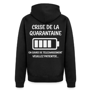 Ongoing Midlife Crisis - Unisex Premium Organic Zip Hoodie - black - Back - Nico (187cm)