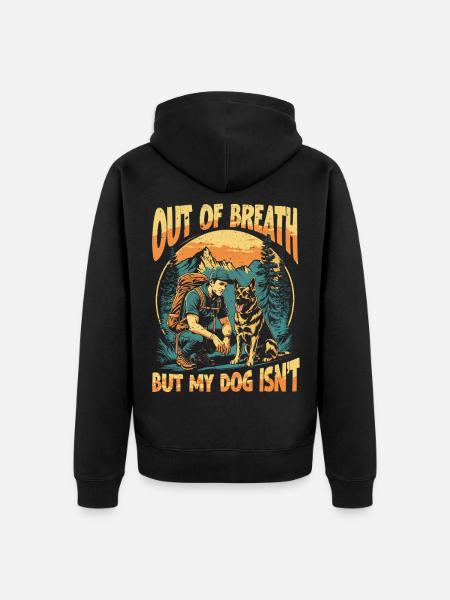 Trail Dog Wanderhund Trekker - Unisex Premium Bio Zip Hoodie - Schwarz