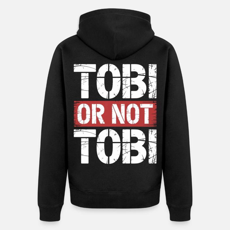 Tobi oder nicht Tobi - Unisex Premium Bio Zip Hoodie - Schwarz