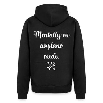 Mentalement en mode avion – Travel Vibes - Veste à capuche bio Premium Unisexe - noir - Dos - Nico (187cm)