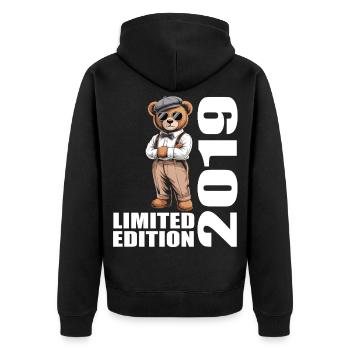 2019 Édition Limitée Ours Anniversaire 2019 - Veste à capuche bio Premium Unisexe - noir - Dos - Nico (187cm)