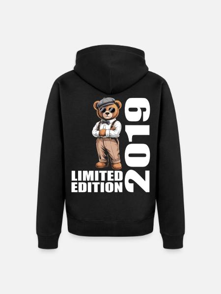 2019 Édition Limitée Ours Anniversaire 2019 - Veste à capuche bio Premium Unisexe - noir
