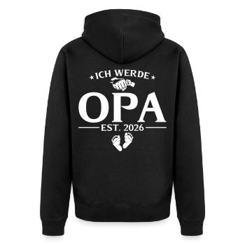 Je vais annoncer la grossesse de grand-père en 2026 - Veste à capuche bio Premium Unisexe - noir - Dos - Nico (187cm)