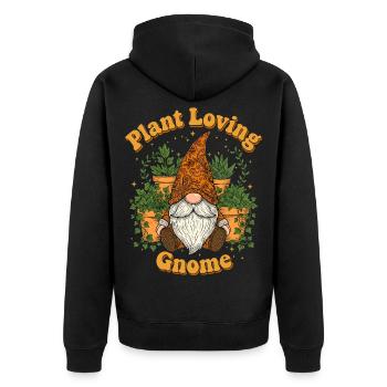 Gnome amoureux des plantes - Crowing Wichtel - Veste à capuche bio Premium Unisexe - noir - Dos - Nico (187cm)