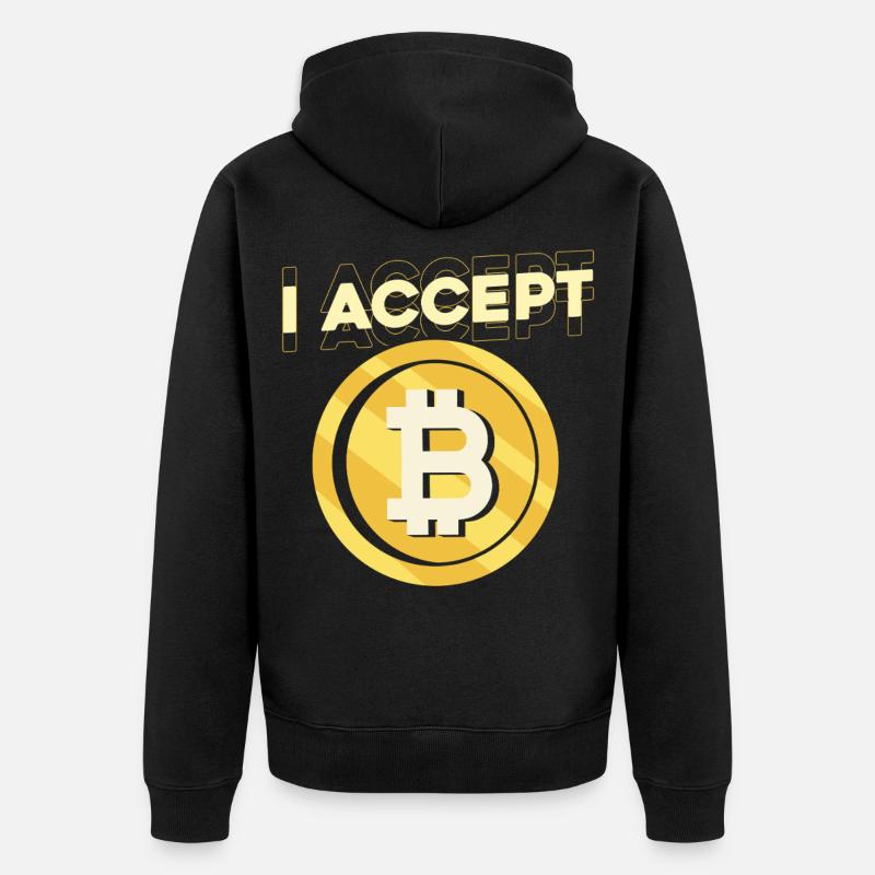 J’accepte le Bitcoin - Veste à capuche bio Premium Unisexe - noir