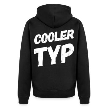 So sieht ein cooler Typ aus - Unisex Premium Bio Zip Hoodie - Schwarz - Hinten - Nico (187cm)