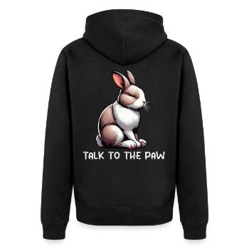 Talk to the Paw Rabbit Bunny Bunny Long Eared - Unisex Premium Organic Zip Hoodie - black - Back - Nico (187cm)
