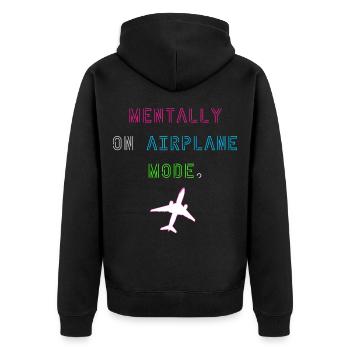 Mentalement en mode avion - Veste à capuche bio Premium Unisexe - noir - Dos - Nico (187cm)