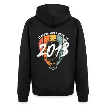 Guitariste Anniversaire Guitare 2013 - Veste à capuche bio Premium Unisexe - noir - Dos - Nico (187cm)