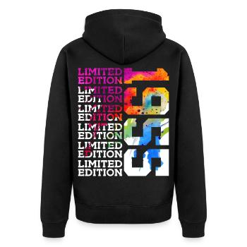 LIMITED EDITION 1955 71 YEARS 71ST BIRTHDAY - Unisex Premium Organic Zip Hoodie - black - Back - Nico (187cm)