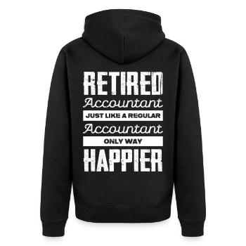 Comptable de retraite heureux - Veste à capuche bio Premium Unisexe - noir - Dos - Nico (187cm)