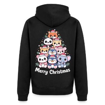 Sapin de Noël animal – Animaux de Noël mignons - Veste à capuche bio Premium Unisexe - noir - Dos - Nico (187cm)