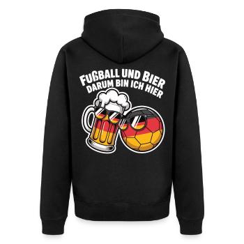 Football and Beer – Germany Fan Saying - Unisex Premium Organic Zip Hoodie - black - Back - Nico (187cm)