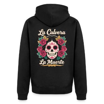 Crâne en sucre Noël homme floral - Veste à capuche bio Premium Unisexe - noir - Dos - Nico (187cm)