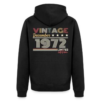 Cadeau Décembre 1972 - Veste à capuche bio Premium Unisexe - noir - Dos - Nico (187cm)
