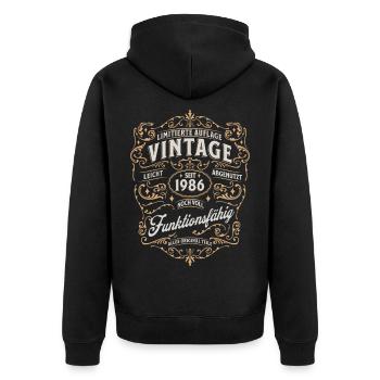 Vintage 1986 40ème anniversaire Design - Veste à capuche bio Premium Unisexe - noir - Dos - Nico (187cm)