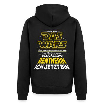 That was - Pension 2026 - Happy pensioner - Unisex Premium Organic Zip Hoodie - black - Back - Nico (187cm)