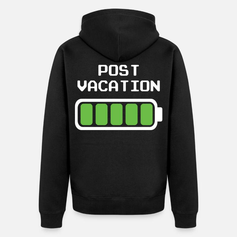 Conception post-vacances - Indicateur de batterie pleine - Veste à capuche bio Premium Unisexe - noir