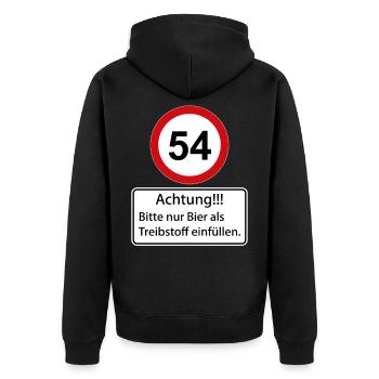 54 Attention : ne remplissez que de la bière comme carburant - Veste à capuche bio Premium Unisexe - noir - Dos - Nico (187cm)