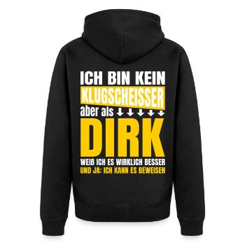 I'm not a smartass Dirk - Unisex Premium Organic Zip Hoodie - black - Back - Nico (187cm)