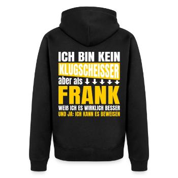 I'm not a smartass Frank - Unisex Premium Organic Zip Hoodie - black - Back - Nico (187cm)