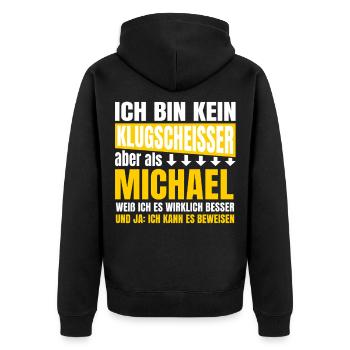 Je ne suis pas un petit malin Michael - Veste à capuche bio Premium Unisexe - noir - Dos - Nico (187cm)