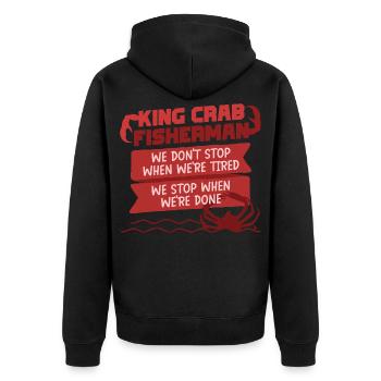 Alaska King Crab - Unisex Premium Organic Zip Hoodie - black - Back - Nico (187cm)
