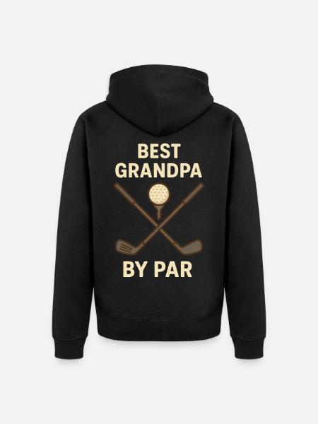 Bedste bedstefar efter Par Funny Golf Lover Design - Premium økologisk unisex-hættejakke - sort
