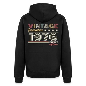 Cadeau Décembre 1976 - Veste à capuche bio Premium Unisexe - noir - Dos - Nico (187cm)