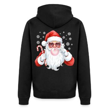 Père Noël Bubble Gum Rose - Veste à capuche bio Premium Unisexe - noir - Dos - Nico (187cm)