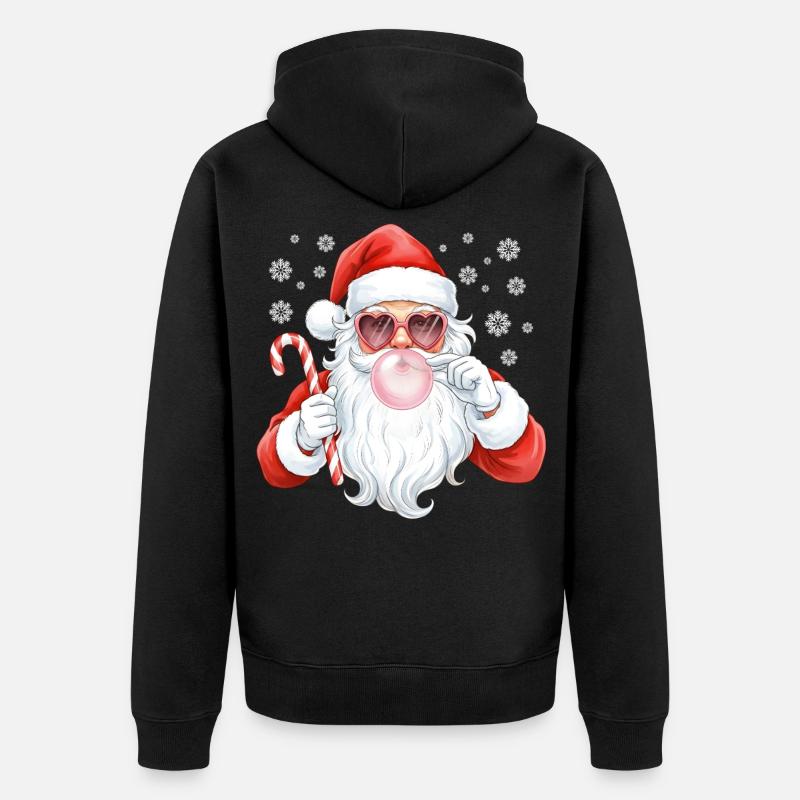 Père Noël Bubble Gum Rose - Veste à capuche bio Premium Unisexe - noir