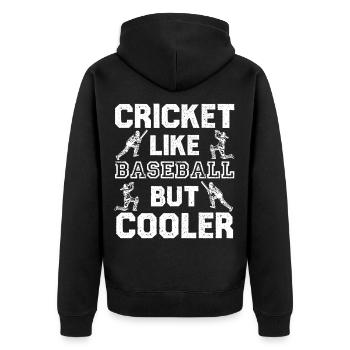 Le cricket comme le baseball – Dicton cool - Veste à capuche bio Premium Unisexe - noir - Dos - Nico (187cm)