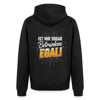 Drunk doesn't matter! Funny beer saying - Unisex Premium Organic Zip Hoodie - black - Back - Nico (187cm)