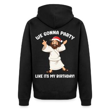 Merry Christmas with Jesus Christ Santa - Unisex Premium Organic Zip Hoodie - black - Back - Nico (187cm)