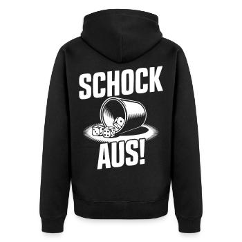 Shock off! Funny Shocking, Dice, Puzzle - Unisex Premium Organic Zip Hoodie - black - Back - Nico (187cm)